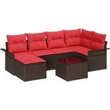  Set sofe 7 kom. Smeđa poliratan | shoptok.hr