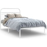  The Living Store Kovinski posteljni okvir z vzglavjem bel 107x203 cm - Posteljni Okvir, (21526867) | Shoptok.si