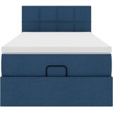 vidaXL Otomanska postelja z vzmetnico moder 90x200 cm blago | Shoptok.si