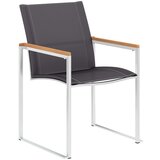 Maison Chic Vrtni stoli - Stol za vrt 4 kosi tekstil in nerjaveče jeklo sive barve JS1587, (21878350) | Shoptok.si