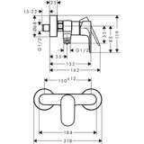 Hansgrohe 72640670 Rebris S stenska armatura za tuš črna | Shoptok.si