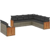  9-dijelni set vrtnih sofa od poliratana s jastucima sivi | shoptok.hr