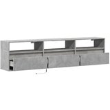 vidaXL Zidni TV ormarić s LED svjetlima siva boja betona 180x31x45 cm | shoptok.hr