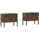  Hranilica za piliće 2 pcs Maslinasto zelena 41,5 x 20,5 x 33 cm | shoptok.hr