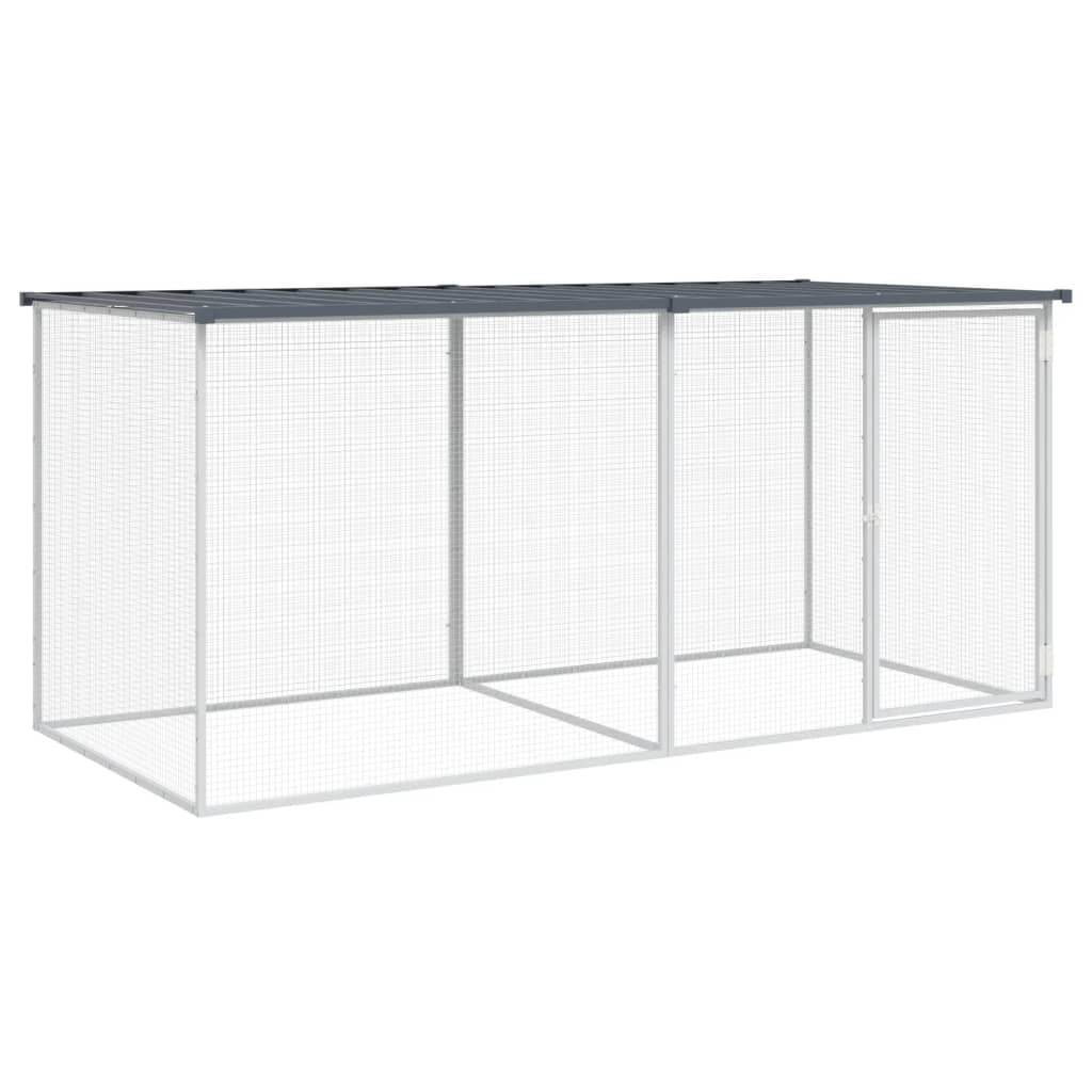vidaXL Kokošnjak s streho antracit 203x98x90 cm pocinkano jeklo, (20802074) Cene