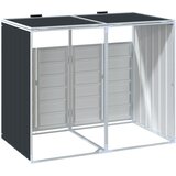  Spremište za 2 kanta za otpad antracit 144x81x113 cm čelično | Eponuda.com