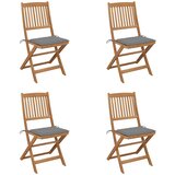 Maison Chic Zložljivi Vrtni Stoli - Stol za vrti 4 kosi z blazinami trden akacijev les JS2963, (21875652) | Shoptok.si