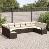 vidaXL Kavčna garnitura z blazino 10 pcs Rjava poli ratan, (5000153668) | Shoptok.si