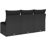  Vrtna sofa s jastucima za 3 osobe, crna, poliratan | shoptok.hr