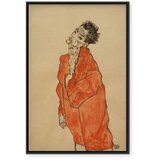  Slika - Egon Schiele – Self-Portrait (Man in Orange Jacket) 80x120 U crnom drvenom okviru | shoptok.hr