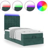 vidaXL Otomanski posteljni okvir z vzmetnicami zelen 90x190cm žamet, (21607644) | Shoptok.si