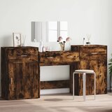 vidaXL 4-dijelni set toaletnog stolića boja dimljenog hrasta drveni | shoptok.hr