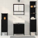  Set namje&amp;scaron;taja za kupaonicu 4 kom. Crna 33 x 33 x 185,5 cm Slike