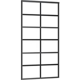 Furnova Drsna vrata ESG steklo in aluminij 102x205 cm črna, (21944647) | Shoptok.si
