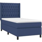  Box spring s madracem LED plavi 90x200 cm od tkanine | shoptok.hr