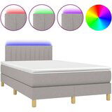  Box spring postelja z vzmetnico LED sv. siva 120x200 cm blago, (20726575) | Shoptok.si