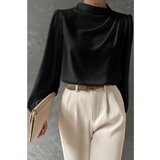 Fenzy Elegantna Bluza S Visokim Ovratnikom, Crna cijene