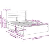  Konstrukcija postelje z vzglavjem Siva Sonoma 160 x 200 cm, (5000103701) | Shoptok.si