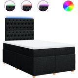 vidaXL Box spring postelja z vzmetnico črna 120x190 cm blago, (21310862) | Shoptok.si