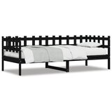  Dnevni ležaj crni 90 x 190 cm od masivne borovine | shoptok.hr