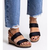 Gemre Black cork wedge sandals Firdosa | ePonuda.com