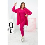 Kesi 3-piece set of sweatshirt, top and leggings in fuchsia color Cene