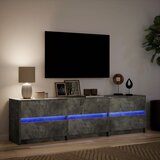 TV ormarić s LED svjetlima boja betona 180x34x50 cm drveni | shoptok.hr