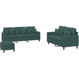  3-dijelni set sofa s jastucima tamnozeleni baršunasti | Eponuda.ba