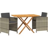  3-dijelni vrtni blagovaonski set s jastucima sivi Siva | Shoptok.si