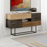 Marckeric Smeđa/u prirodnoj boji niska komoda u dekoru hrasta 145x82 cm Titan – | shoptok.hr