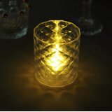 Mini LED svećnjak providni 60 &amp;times; 70 mm, toplo belo svetlo Slike