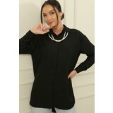 By Saygı Pearl Necklace Collar Buttoned Front Shirt Tunic Cene