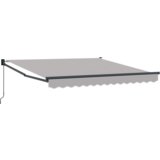 vidaXL Ročna retraktibilna tenda svetlo siva 300x250 cm, Nadomestna tenda za okvir 3x2.5 m svetlo siva | Shoptok.si