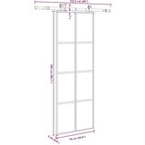 vidaXL Klizna vrata s priborom 76 x 205 cm od ESG stakla i aluminija | shoptok.hr
