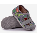 Boto Slippers Milami Children's With Velcro In Dinosaurs Gray-Green Reathiana | Shoptok.si