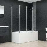 vidaXL Tuš stena za kopalno kad 120x69x130 cm kaljeno steklo prozorna Cene