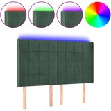  the living store led posteljno vzglavje temno zeleno 147x16x118/128 cm žamet - led vzglavje, (21453755) | Shoptok.si