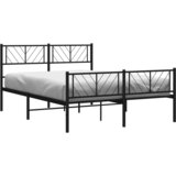  Metalni okvir kreveta uzglavlje i podnožje crni 120x200 cm | shoptok.hr