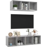  2-dijelni set TV ormarića siva boja betona konstruirano drvo | Eponuda.com