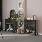 Furnova Omara 2 kosa siva 72x36x82 cm kovina in MDF, (21956111) | Shoptok.si
