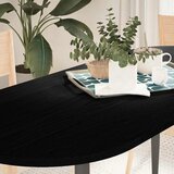 vidaXL Mizna plošča temno rjava 140x60x2 cm trdna hrastovina ovalna Cene