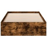 vidaXL Posteljni okvir s predali dimljen hrast 75x190 cm inž. les | Shoptok.si