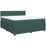 vidaXL box spring postelja z vzmetnico temno zelena 200x200 cm žamet, (21310508) | Shoptok.si