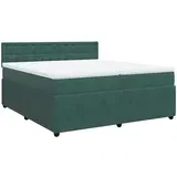 vidaXL Box spring postelja z vzmetnico temno zelena 200x200 cm žamet, (21310508)