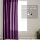 AmeliaHome Curtain VELVET color violet style classic silver eyelets type of material - textiles velvet 140x245 | shoptok.hr