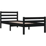  Okvir za krevet od masivnog drva crni 100 x 200 cm | shoptok.hr
