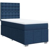 vidaXL Box spring postelja z vzmetnico modra 90x200 cm blago | Shoptok.si
