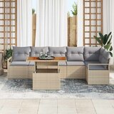  Vrtni set za objed s jastukom 7 pcs Bež i siva | shoptok.hr