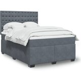 vidaXL Box spring posteljni z vzmetnico temno siv 140x190 cm žamet Cene