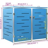  Spremište za dvije kante za smeće 138 x 77 5 x 115 5 cm čelično | shoptok.hr